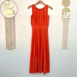 J. Peterman 100% Silk Sleeveless Maxi Dress in Coral